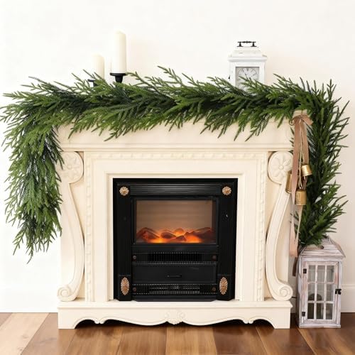 Artificial Christmas Norfolk Pine Garland for Mantle Decor (5 FT,1 PCS) - Image 6