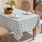 Gingham Tablecloth Rectangle Table, Cotton Linen Fabric Picnic Checkered Table Cloth Farmhouse Washable Wrinkle Free Buffalo Plaid Table Cover for Outdoor Birthday Party, Blue, 60x104 - Image 2