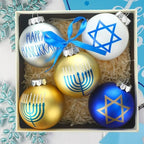 Tioncy 16 Pcs Hanukkah Ball Ornaments Jewish Christmas Hanukkah Ornaments for Tree Menorah Star of David Decorations Set Happy Hanukkah Decorative Hanging Balls Ornaments for Tree Party(3.15 Inches) - Image 6