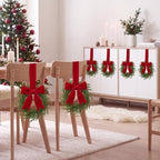 6 Pcs Christmas Red Wreaths Kitchen Cabinet Decorations - Image 6