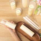 Shihanee 6 Glass Cylinder Vase Pillar Candle,Ivory，Clear,Set of 24 - Image 3