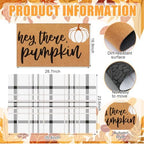 Drydiet 2 Pcs Fall Layered Doormats Neutral Fall Pumpkin Coir Welcome Mat - Image 4