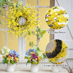 Artificial Twig Fall Front Door Wreath (Small Yellow Forsythia) - Image 3