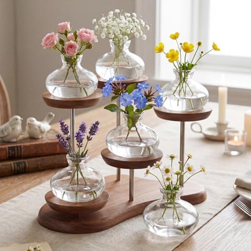 Hushee 12 Pcs Bud Vases Bulk Glass Small Vases for Flowers, Short - Image 4