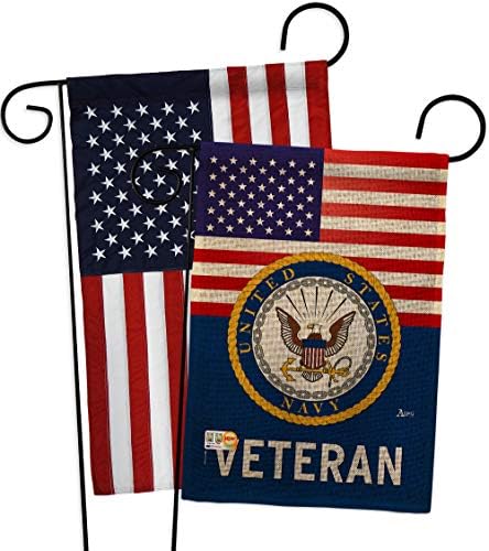US Navy Veteran Burlap Garden Flag - Pack Armed Forces USN Seabee United State American Military Retire Official USA Applique - House Banner Small Yard Gift Double-Sided Made in 13 X 18.5 by Unknown
