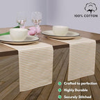 Native Fab Cloth Napkins 18x18 inches, 100% Cotton Vintage Stripped Dinner Napkins, Set of 12, Soft Breathable Absorbent, Machine Washable Cloth Napkins, Yellow Beige - Image 4