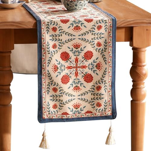 Patdrea Designer French Elegant Linen Table Runner,12"X118"-Puno B by patdrea