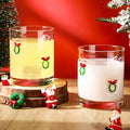 Skylety 2 Pcs Christmas Icon Juice Glasses Xmas Drinking Cups Old Fashioned Stemless Wine Glasses 13.5 oz Whiskey Cocktail Coffee Mugs for Christmas Party Gift Decor by Skylety