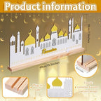 Cinnvoice 2026 Ramadan Advent Countdown Calendar, 20 Inch Ramadan Decoration for Home, Wooden Eid Countdown Gift Islamic Table Centerpiece Reusable Mubarak Mosque Table Decoration for Muslim Gifts - Image 3