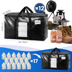 TAILI 12 Pack Black Extra Large Moving Bags,Storage Bag with Visible Window - Image 6