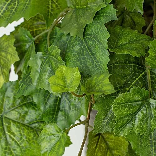 Factory Direct Craft Grape Leaf Cascading Artificial Ivy Vine Bush Greenery - Indoor/Outdoor Tuscany Vineyard Winery Hanging Grape Leaves Plant for Home Porch or Patio Decor (39" L) - Image 3
