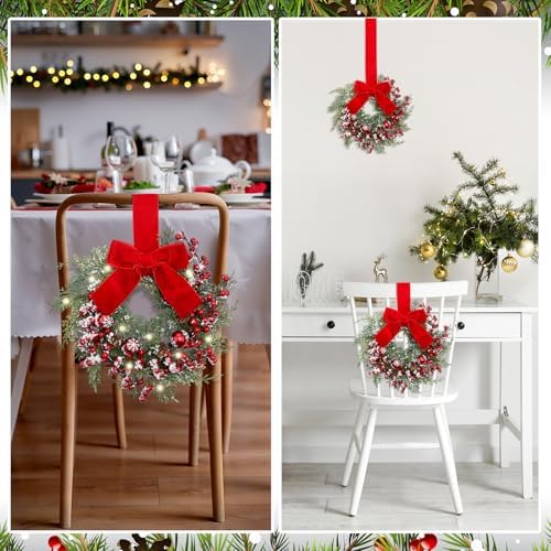 Hoteam 4 Pcs 9 Inch Mini Christmas Wreaths for Cabinets - Image 6