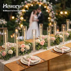 Hewory Hurricane Glass Candle Holders: 24 PCS Chimney Covers Bulk 12.6" H - Image 4