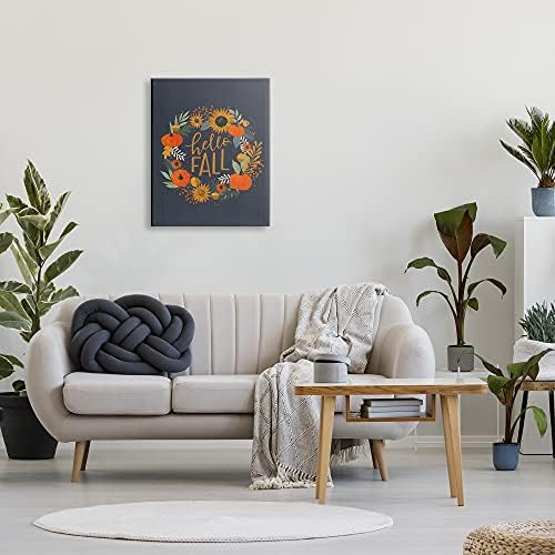 Hello Fall Sunflower Pumpkin, 24 x 30 Inch Canvas Wall Art - Image 3