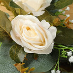 H&W 2pcs Small Size Artificial Wedding Arch Flowers for Sign, Floral Swag Dusty Decor for Reception Ceremony Backdrop Sweetheart Table(White Rose) - Image 6