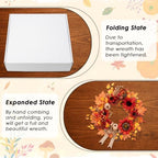 Fall Teardrop Swag Wreath, 3 Pack, 22" Artificial Pumpkin Flower - Image 6