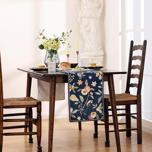 bilin gaier Designer Vintage Linen Long Table Runner,102"x12"-DeweyA Blue - Image 3