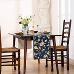 bilin gaier Designer Vintage Linen Small Table Runner,63"x12"-DeweyA Blue - Image 3