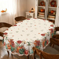 Oval Fall Tablecloth 60x102 Inch, Thanksgiving Autumn Harves Pumpkin Flower Table Cloth, Waterproof Wrinkle Resistant Table Cover for Fall Decorations Decor by Unknown