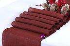 VDS Pack of 25, Burlap Table Runner 100% Natural Jute Rustic Hessian Table Cloth Centrepiece for Wedding Bridal Shower Birthday Event Party Banquet Table Decoration (Size 12X108 Inch)(Maroon) - Image 3