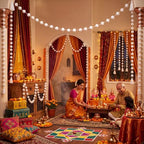 Yalikop 10 Pcs Pom Pom Garland 5 ft Diwali Party, White - Image 4