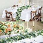 Sggvecsy 6 Pack Artificial Eucalyptus Garland Eucalyptus Leaves Vines Greenery Garland Faux Silver Dollar Eucalyptus Leaves for Table Party Wedding Indoor Outdoor Home Mantle Wall Decor - Image 4