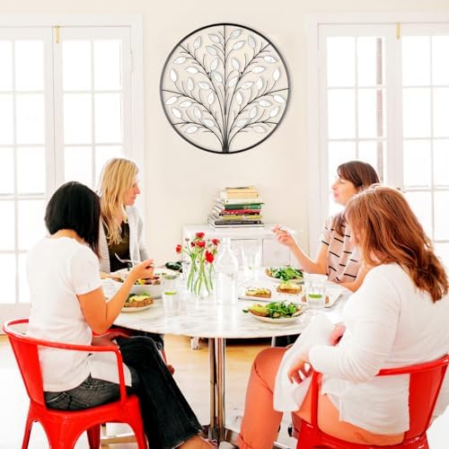 ALICE HOUSE Metal Wall Art with Shell Leaves, 26" Tree Wall Sculpture, Wall Decor for Living Room, Dining Room, Bedroom, Entryway AL4101 - Image 2