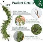 Artificial Norfolk Pine Garlands，(2, 6FT) Ft Tree Christmas Decor - Image 3