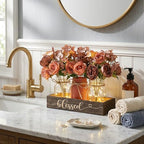 3 Pcs Mason Jar Table Centerpieces for Dining Room with Wood Tray&Led Light - Image 6
