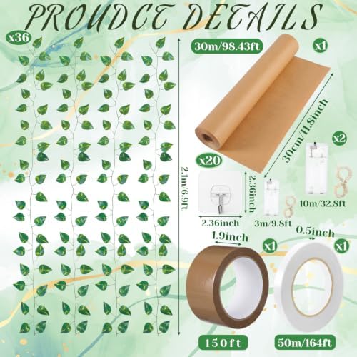 Yinder 41 Pcs Jungle Theme Decoration Set Classroom Decor, Pothos Leaf - Image 3