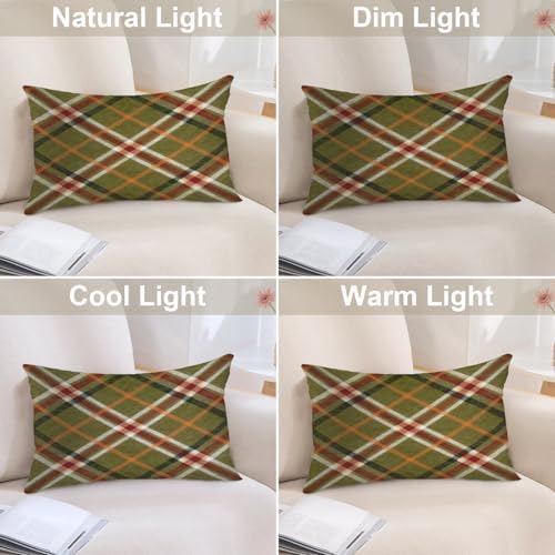 Batmerry Plaid Pillow Covers 12x20 Inch Set of 2, Tartan Wool Tartan Fabric Plaid Britain Clothing Material Scotland Double Sided Decorative Pillows Cases Throw Pillows Covers - Image 6
