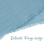 Pesonlook 60 Pcs Dusty Blue Cotton Cloth Napkins with Fringe, 16x16 Inch - Image 5