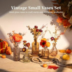 Glasseam Glass Bud Vases for Flowers: 10Pcs Amber Vintage Small Vases Set - Image 2