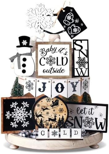 14 Pcs Halloween Tiered Tray Decor Set, Gnome Wood Table Signs (Stylish) - Image 7