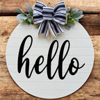 Wood front door sign Wood sign Home decor Welcome sign Sign for front door House warming gift Wedding gift (Hello-UV031(A1) S007, 15" Width) - Image 2