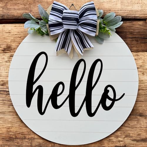 Wood front door sign Wood sign Home decor Welcome sign Sign for front door House warming gift Wedding gift (Hello-UV031(A1) S007, 15" Width) - Image 2