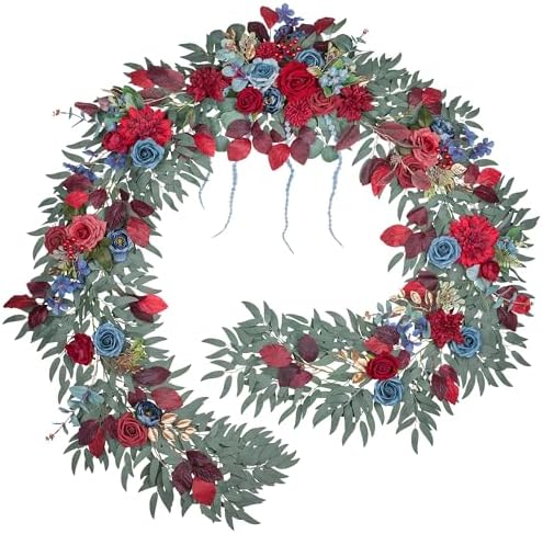Lisuun 9FT Artificial Wedding Arch Flower Garland for Table Decor by Lisuun