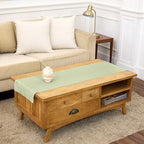 Solino Home 100% Pure Linen Table Runner Sage Green Hemstitch, 14 x 60 in by SolinoHome
