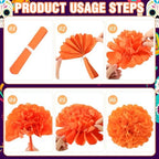 Newwiee 82 Pcs Day of the Dead Altar Decor Set, Marigold, Orange - Image 3