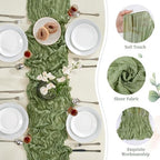12 Pack Sage Green Cheesecloth Table Runner 35×120Inch Fall Boho Home Decor - Image 3