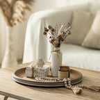 Hanobe 17" Large Round Decorative Tray for Coffee Table Decor, Beaded Edge - Image 2