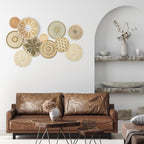 Tatuo 11 Pcs Boho Wall Basket Decor Woven Wall Hanging Art, Vivid - Image 3