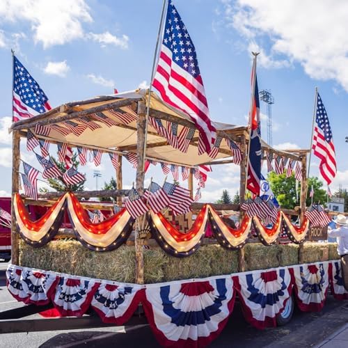 Tegeme 2 Pack 20 Ft X 1.6 Ft Lighted American Flag Bunting Stripes - Image 5