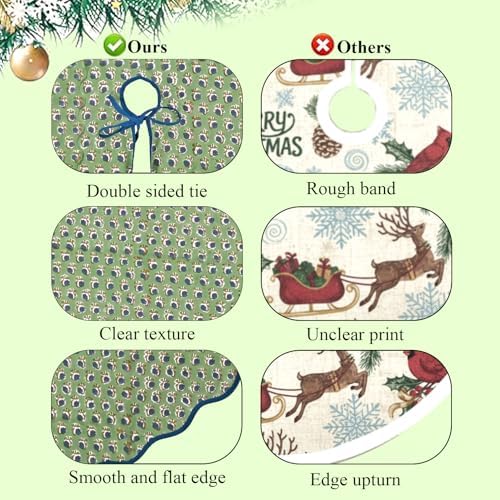 Ridhi Basil Green Hand Block Print Cotton Christmas Tree Skirt 60 Inch - Image 4