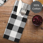 Cotton Clinic Set of 12 Cloth Napkins Gingham Check 100% Cotton 20x20 inches - Soft Durable Washable - Ideal for Events Wedding Christmas Easter - Perfect Everyday Use Table Dinner Napkins Black - Image 3
