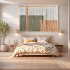 Sdjazl Woven Boho Macrame Wall Hanging Home Decor Tapestry Dip-Dyed Large Modern Handmade Colorful Mountain Landspace for Living room (khaki) - Image 4