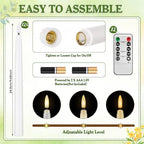 Mumufy 48 Pcs Green Crystal Taper Candle Holders with Flameless Candles - Image 4
