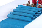MDS® Pack of 20 Natural Burlap Table Runner, 12 x 72 Inch, Jute Rustic Farmhouse Boho Table Decor for Wedding Reception, Dining Table, Bridal Shower, Baby Shower & Party Decorations - Teal - Image 2