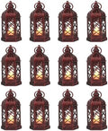 12-Pcs Mini Lanterns, Small Candle Lanterns Decorative, LED Tea Light Lantern Ramadan Decorations, Hanging Lantern, Centerpiece for Wedding Table, Battery Included(Rose Gold) by ReperlaSpecialMiniSmallLanternDecoration