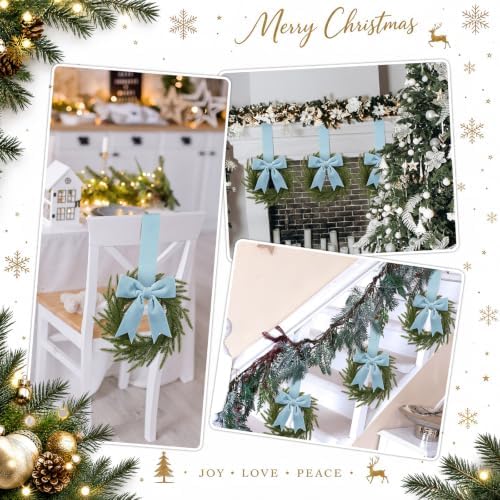6 Pcs Christmas Blue Wreaths Kitchen Cabinet Decorations - Image 7